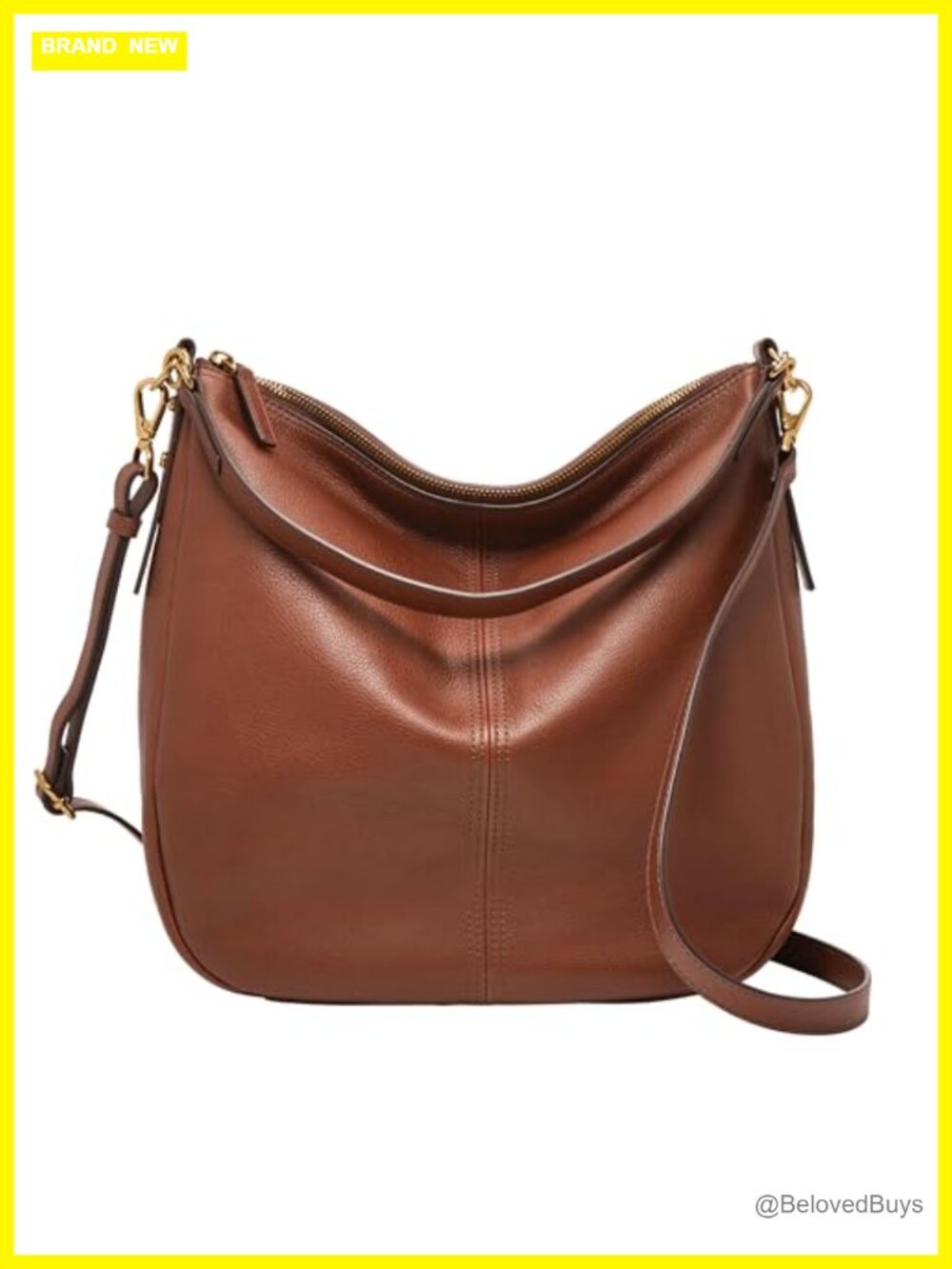 Leather Hobo Handbag, Adjustable Straps, Zipper Closure